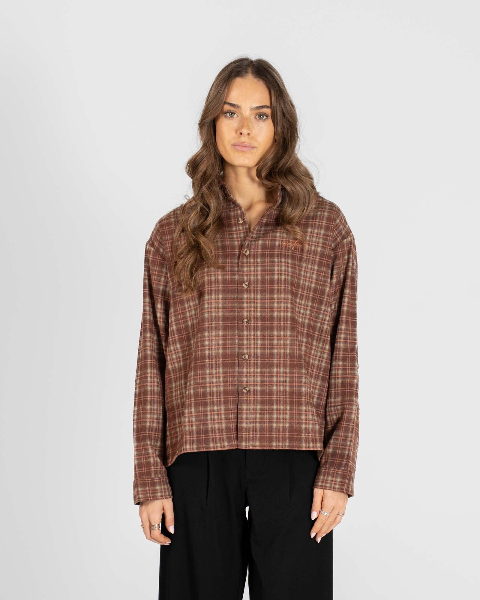 Checkered flannel shirt Bordeaux